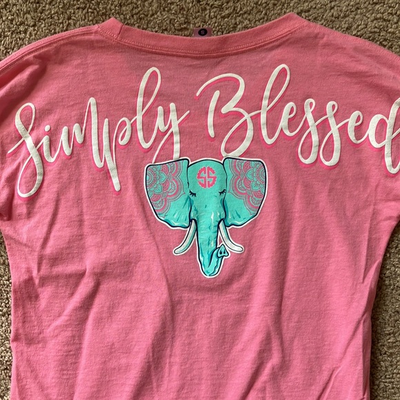 Simply Southern S Pink Cropped Ling Sleeved Tee - Picture 4 of 4